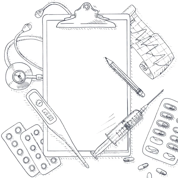 Medicin utrustning bakgrund — Stock vektor