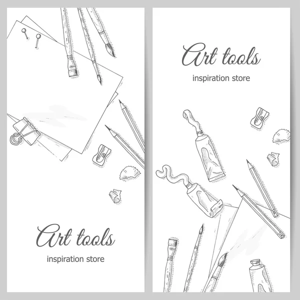 Art tools flyer — Stock Vector