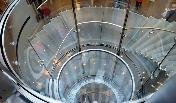 Modern glass staircase. — Stock Photo, Image