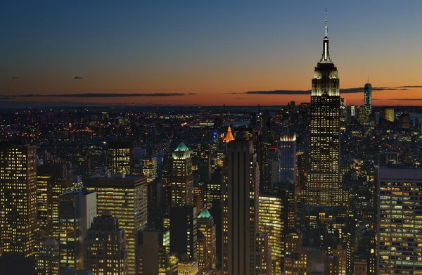 Sunset over a NYC. — Stock Photo, Image