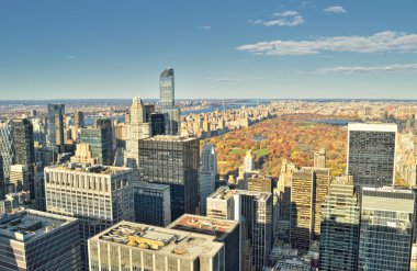 New York şehrinin havadan görünümü.