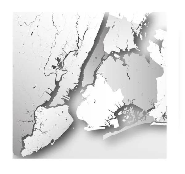 Boroughs van New York City - overzicht kaart. — Stockvector