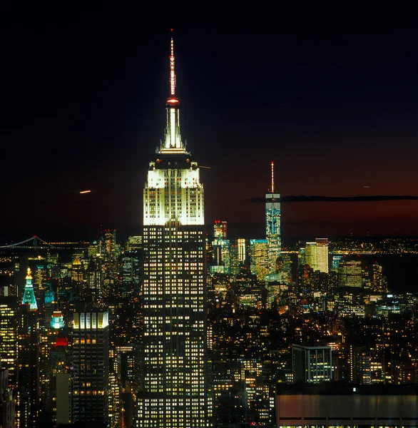 Tramonto su una New York City . — Foto Stock