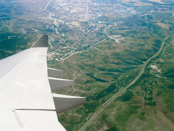 Aerial view from aircraft window. — Stock Photo, Image