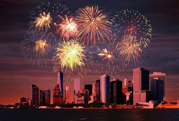 Fireworks over NYC — Stock Photo, Image