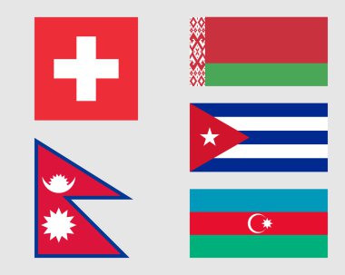 Set of flags 05. clipart