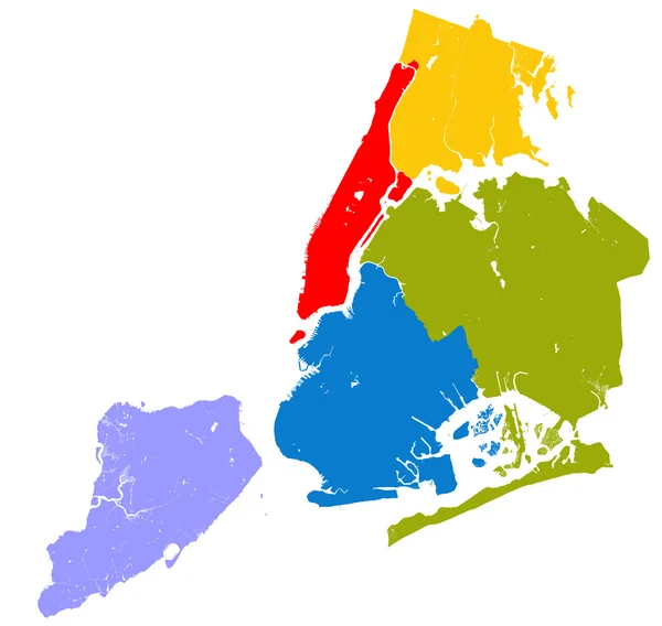 Vijf boroughs van New York. — Stockvector