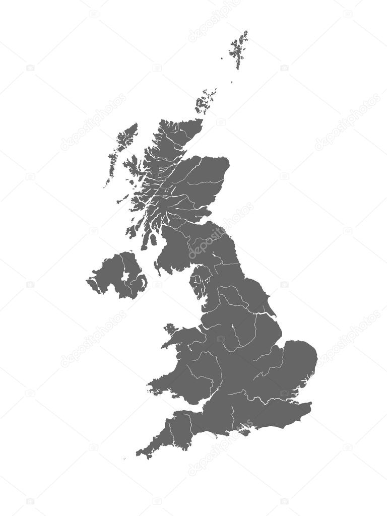 Map of the United Kingdom with rivers.