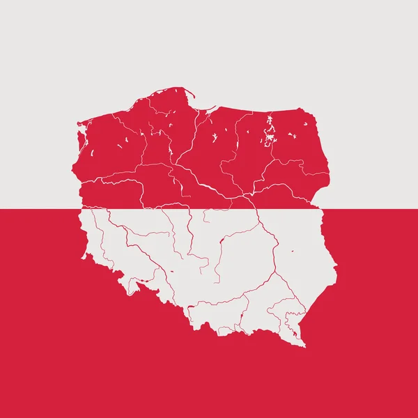 Karte von Polen. — Stockvektor