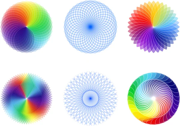 Conjunto de elementos de espirógrafo abstracto — Archivo Imágenes Vectoriales