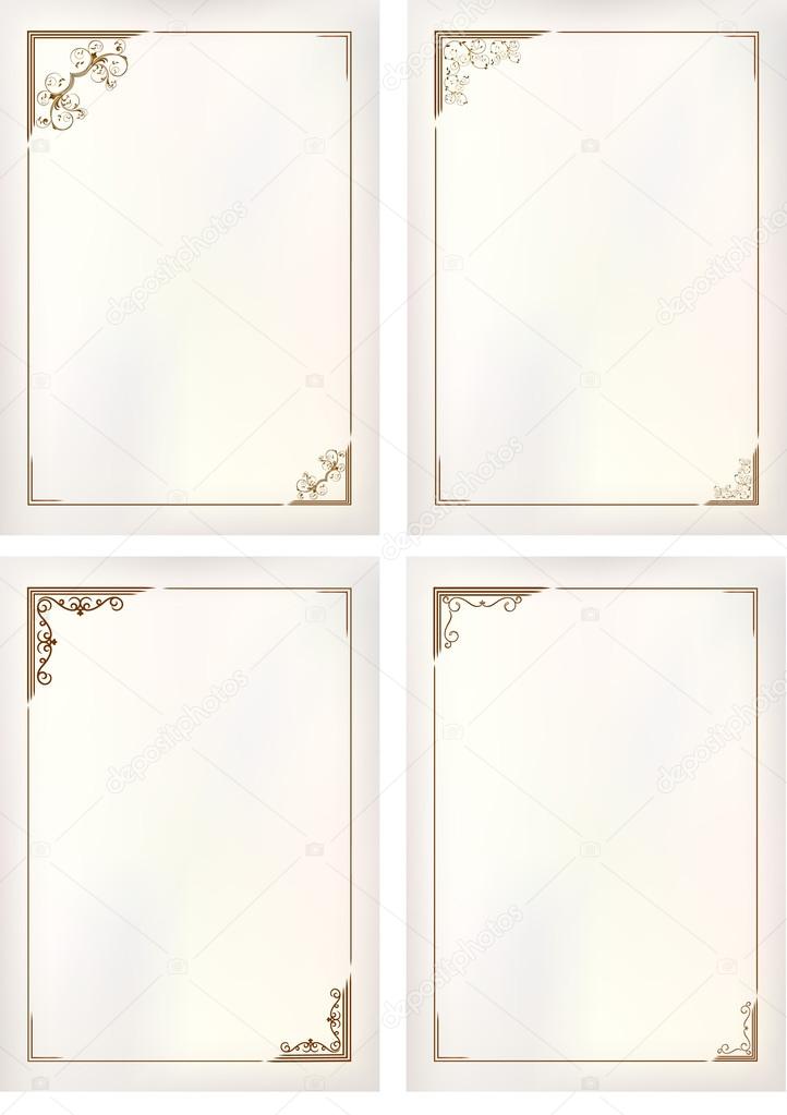 Vector vintage border frame set