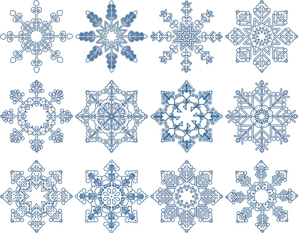 Copo de nieve vector conjunto — Archivo Imágenes Vectoriales