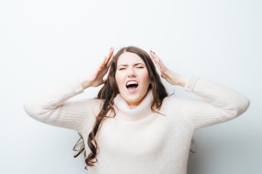 genç kadın gesticulating