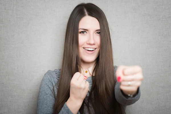 Frau kampfbereit — Stockfoto