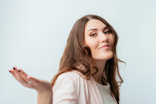 Morena mujer gesto — Foto de Stock