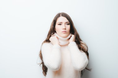 sıcak bir kazak kız 