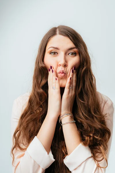 Girl making funny face — Stock Photo, Image