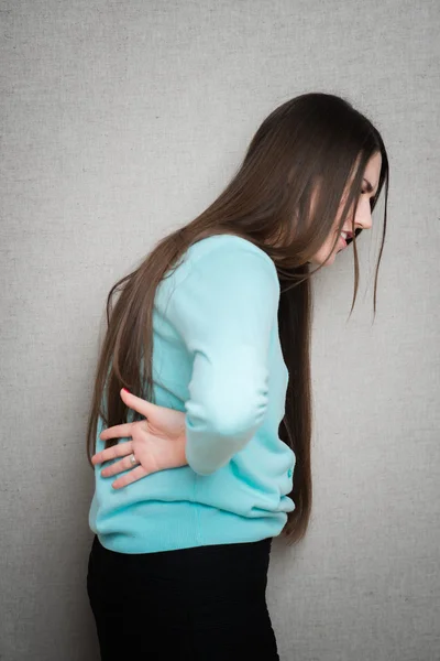Wanita yang sakit punggung — Stok Foto