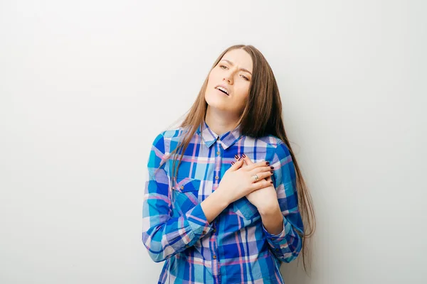 Girl has heart ache — Stock Photo, Image