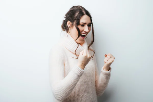 Young woman celebrating — Stock Photo, Image