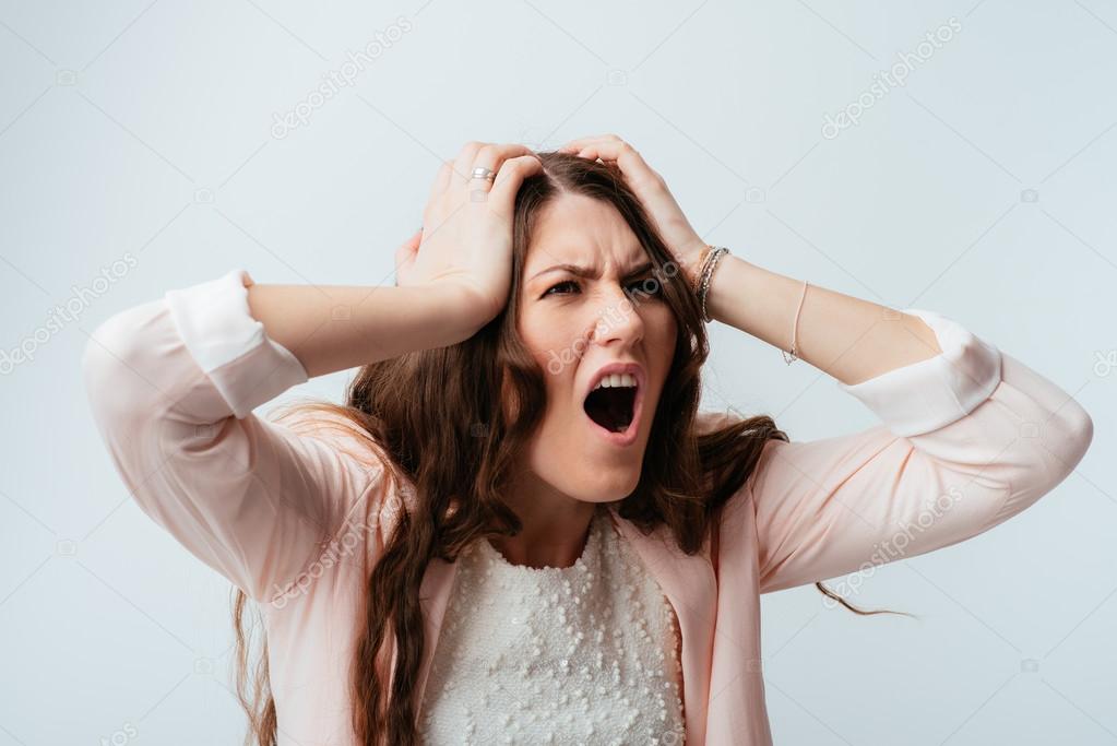 Girl yelling at someone Stock Photo by ©file404 113650188