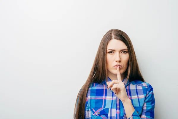 Mujer pide estar en silencio — Foto de Stock