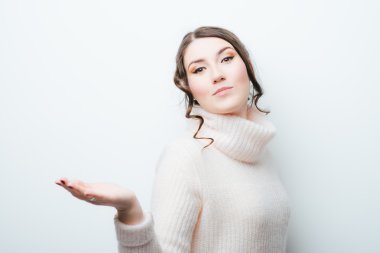 genç kadın gesticulating