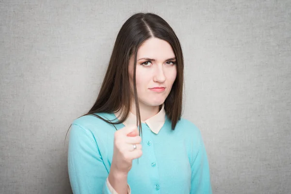 Mujer mostrando gesto de higo — Foto de Stock