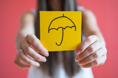 Umprella resim kağıt üzerinde