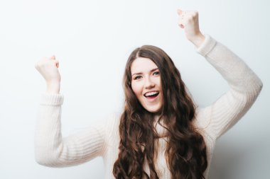 genç kadın gesticulating