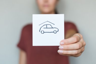 Araba garaj simgesi kağıt üzerinde