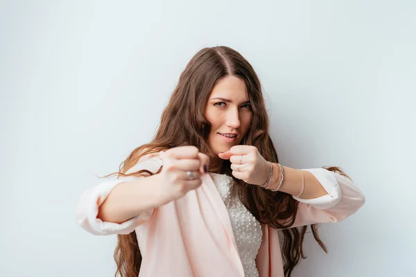 Mujer peleas divertidas — Foto de Stock