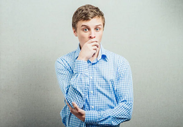 Man closed his mouth — Stock Photo, Image