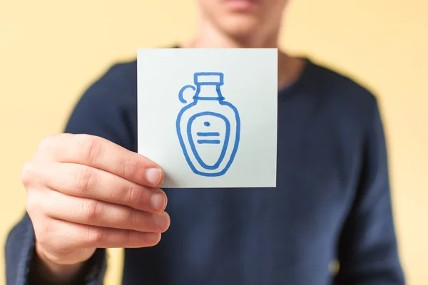 Botella de vidrio dibujo en la mano — Foto de Stock