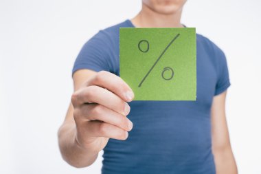 kağıt üzerinde yüzde simgesi