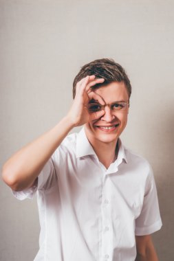 işadamı dürbün el ile yapma