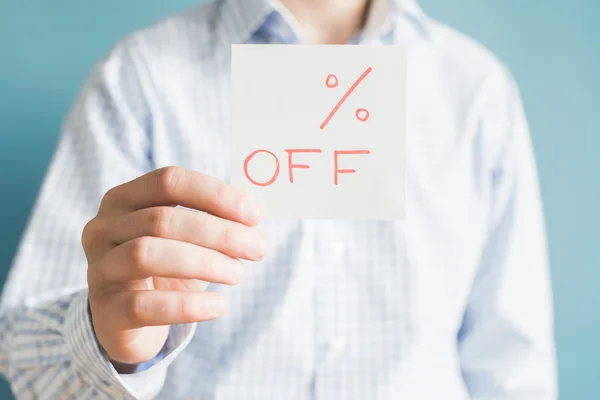 Percentuale di sconto icona su carta — Foto Stock