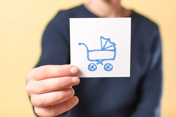 Pram zingen op papier — Stockfoto