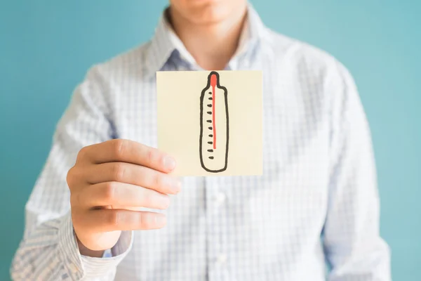 Icono del termómetro en papel —  Fotos de Stock