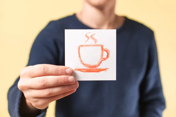 Φλιτζάνι τσάι στο χέρι σχέδιο — Φωτογραφία Αρχείου