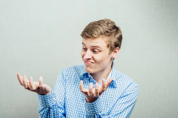 Unhappy man waving hands — Stock Photo, Image