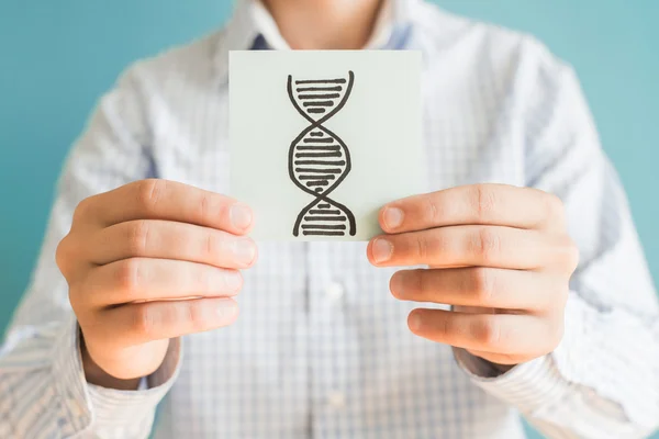 DNA drawing on paper — Stock Photo, Image