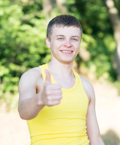 Man showing thumb up — Stock Photo, Image