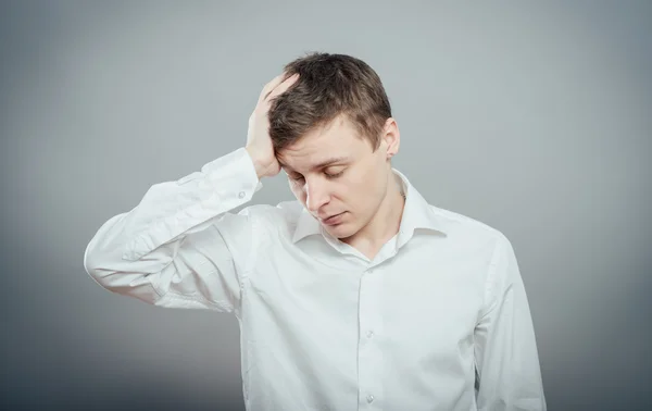 Man has headache — Stock Photo, Image