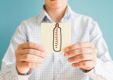  Kağıt üstünde termometre kutsal kişilerin resmi