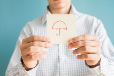 Umprella resim kağıt üzerinde