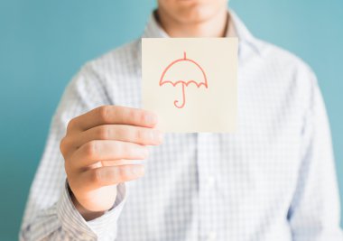 Umprella resim kağıt üzerinde