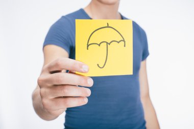 Umprella resim kağıt üzerinde