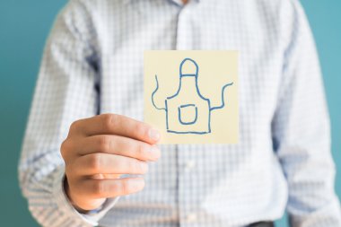 Kağıt üstünde pişirme önlük kutsal kişilerin resmi