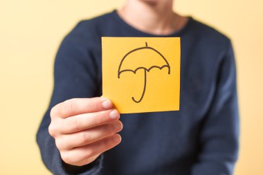 Şemsiye şarkı kağıt üzerinde